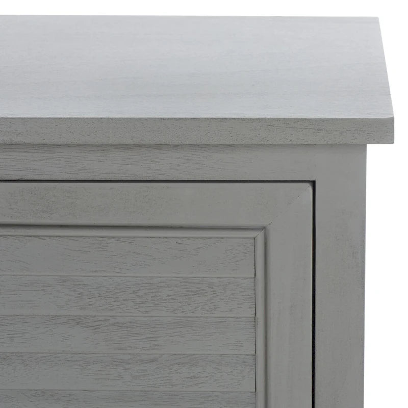 2-Door 1-Shelf Media Stand with Louvered Cabinet and Open Storage