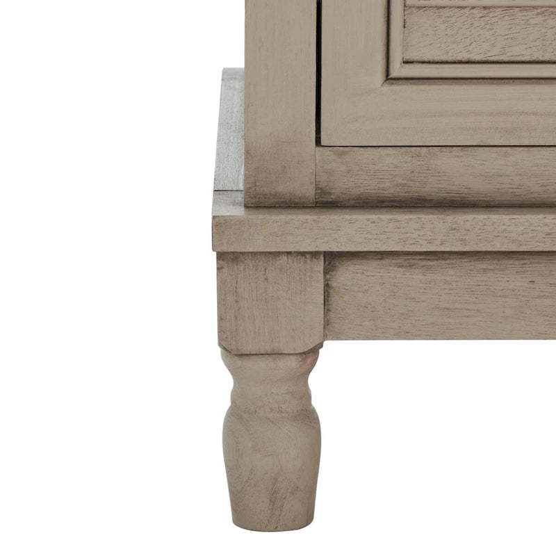 2-Door 1-Shelf Media Stand with Louvered Cabinet and Open Storage