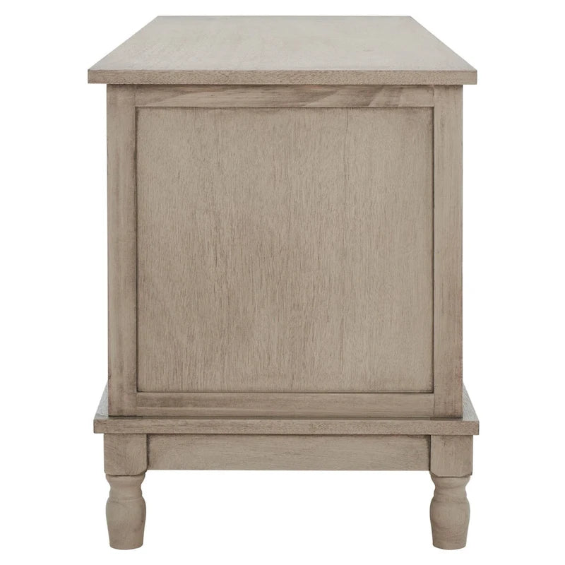 2-Door 1-Shelf Media Stand with Louvered Cabinet and Open Storage
