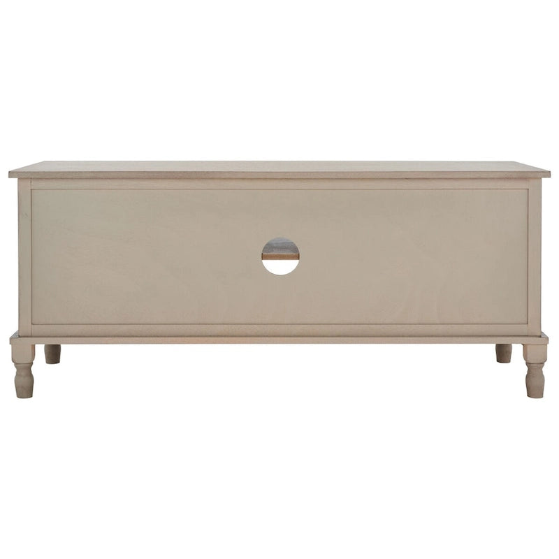 2-Door 1-Shelf Media Stand with Louvered Cabinet and Open Storage