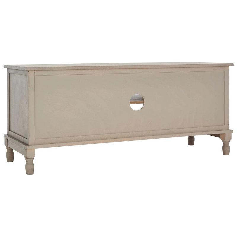 2-Door 1-Shelf Media Stand with Louvered Cabinet and Open Storage