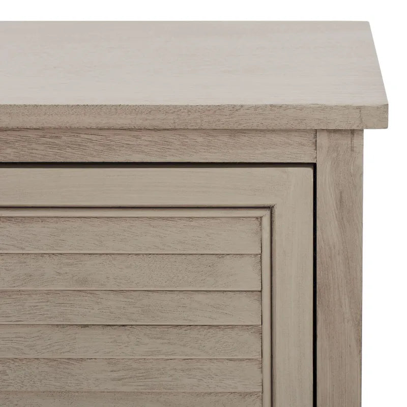 2-Door 1-Shelf Media Stand with Louvered Cabinet and Open Storage