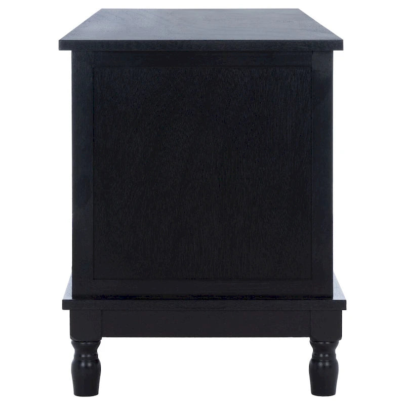 2-Door 1-Shelf Media Stand with Louvered Cabinet and Open Storage