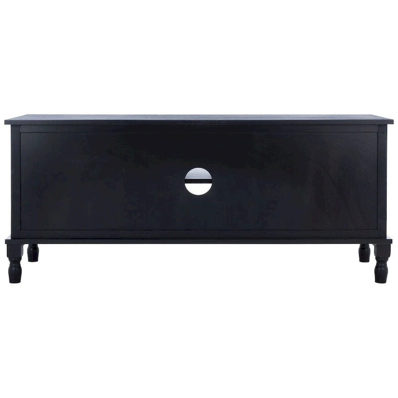 2-Door 1-Shelf Media Stand with Louvered Cabinet and Open Storage