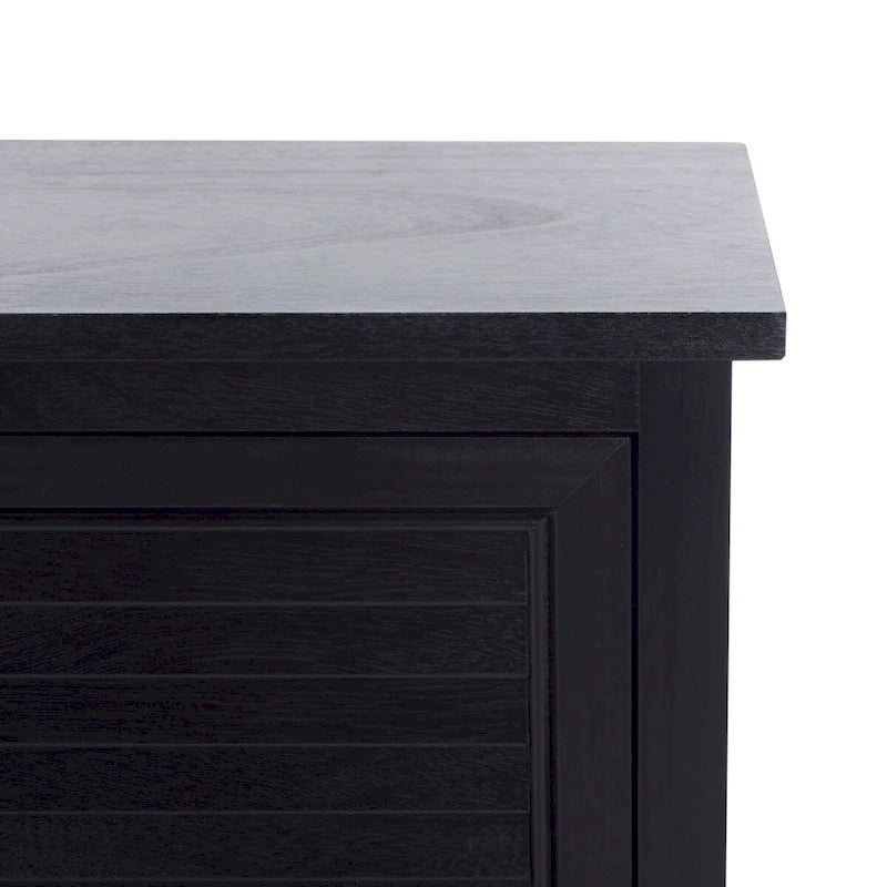 2-Door 1-Shelf Media Stand with Louvered Cabinet and Open Storage
