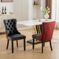 Tufted Upholstered Dining Chair with Nailhead Trim Solid Wood Legs Multiple Colors