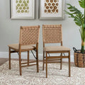 Joslyn Natural Woven Back Folding Dining Chair (Set of 2)