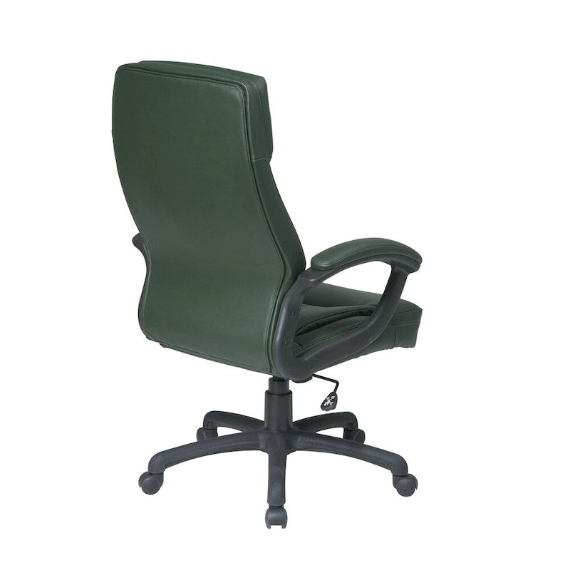 High-Back Eco Leather Executive Office Chair with Padded Arms and Lumbar Support