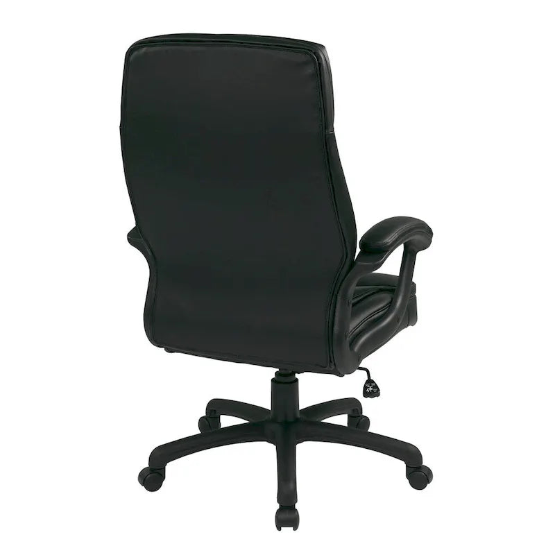 High-Back Eco Leather Executive Office Chair with Padded Arms and Lumbar Support