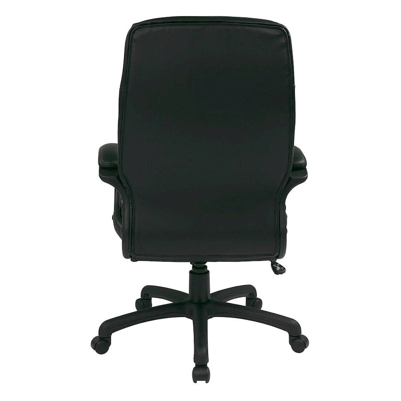 High-Back Eco Leather Executive Office Chair with Padded Arms and Lumbar Support