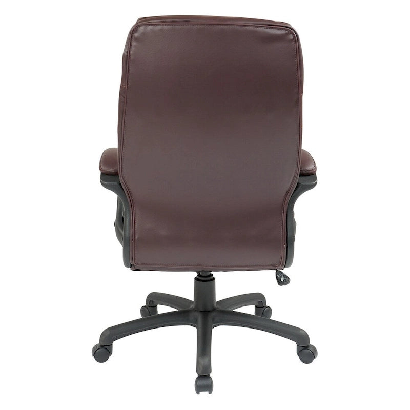 High-Back Eco Leather Executive Office Chair with Padded Arms and Lumbar Support